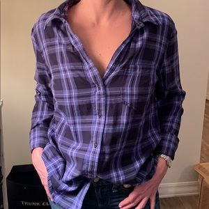 Purple plaid gap button down.